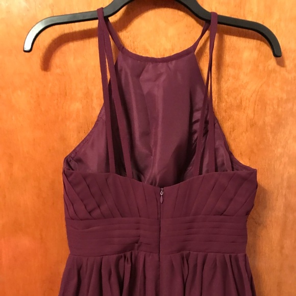 Brand new, never worn Noras long chiffon halter bridesmaid dress in plum, size 4 - Picture 4 of 5